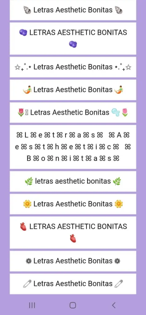 Letras Aesthetic