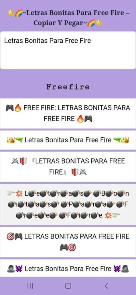 Letras Bonitas Para Free Fire