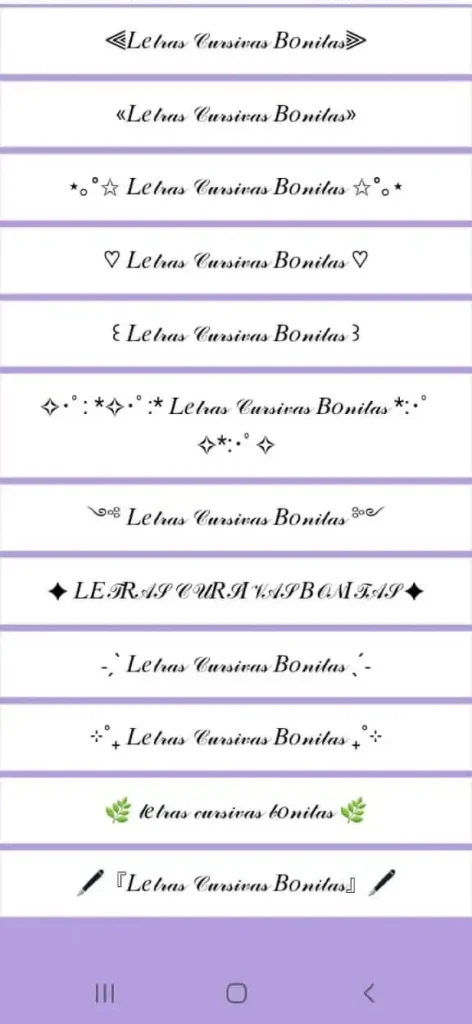 Letras Cursivas
